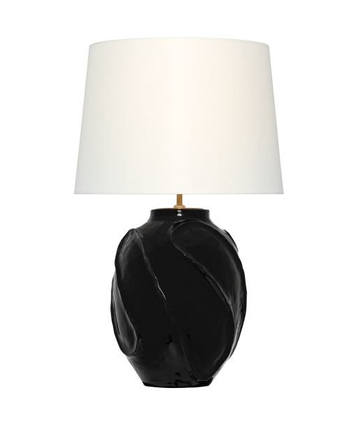 Idalia Tischlampe 28'' Schwarzes Leinen pas chere