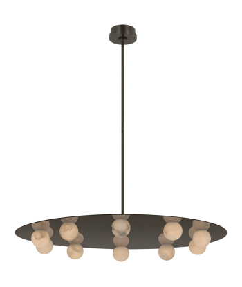 Pertica Kronleuchter 36'' Zehn Lichter Alabaster Bronze Toutes les collections ici